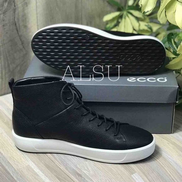 NWT ECCO Soft 8 High Top Leather Black AUTHENTIC - Picture 4 of 8